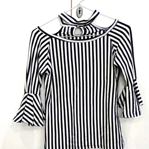 Formal  Black And White Top For Women