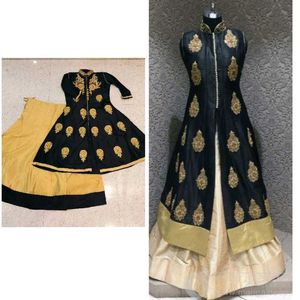 Ethnic Kurta With Skirt, Dupatta & Chudidar Pajama