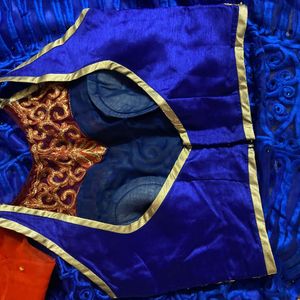 Blue Orange Choli Lehanga