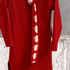 New Brand Woolen Kurti In Red Colour