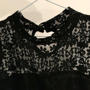 Black Net Sleeveless Top