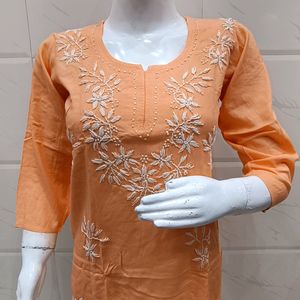 Lakhnavi Hand Embroidery Short Kurti