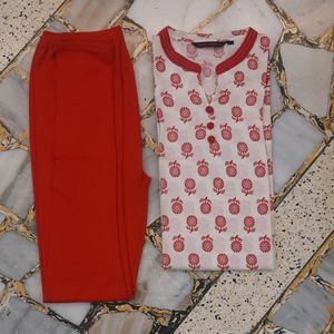 PURE COTTON KURTI WITH LEGGINGS