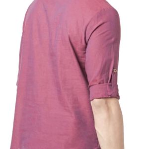 Men Solid Purple Short Kurta