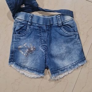 Blue Girls Shorts- 9-18m