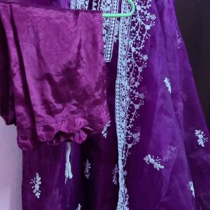 OFFER 🤩PURPLE ORGANZA SUIT💜🤍