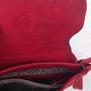 Dark Red Sling Bag Genuine Leather