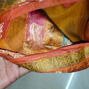 Pure Gadwal Silk Zari Woven Saree💛🧡