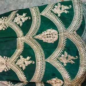 Dark Green Lehnga Duppta And Blouse