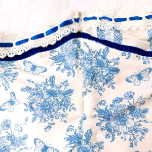 Blue Floral Embroidery Corset Top