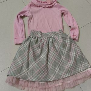 Kids Wear Set Tops And Skirt