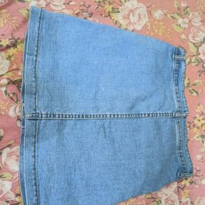 Blue Denim Buttonup Skirt