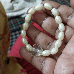 Heart Crystal Pearl Bracelet