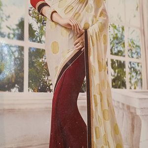 Sari With Velvet Blouse