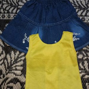 Cute Skirt Top For 6 Months Babies