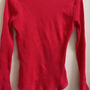 Red Wrap Semi Winter Top