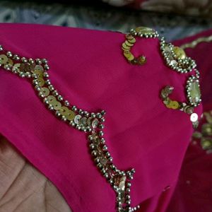 Party Wear Saree With Stitched Blouse