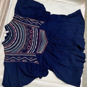 Blue Embroidery Top