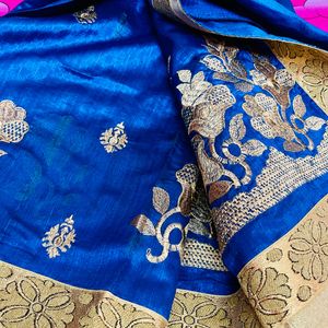 💥Price Drop Alert. Blue   Georgette Saree With Be