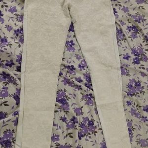 White Embroidery Trousers