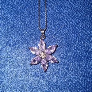 Korean Flower Pendent With Chain