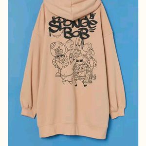 H&M  Beige SpongeBob Oversized Hoodie