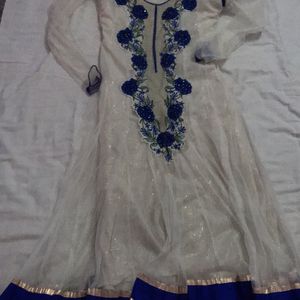 WHITE ND NAVY BLUE ANARKALI