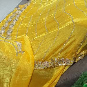 Beautiful bright yellow saree