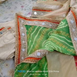 Real Mirror Work Saree With Steel