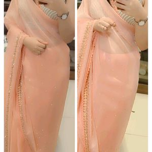 Women Festival Embellished Organza Saree