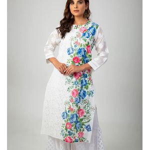 White Chikankari Original Kurti