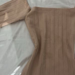 Square nude imported top