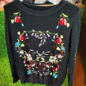 Floral Design Sweater