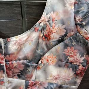 Pale Brown Flower Design Blouse