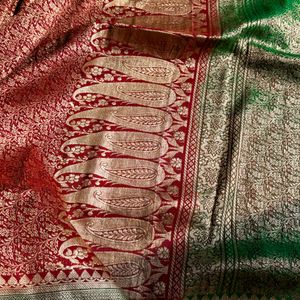 100% Pure Brocade Himroo Silk Saree