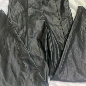 Zara Black Faux Leather High Wasted Pant