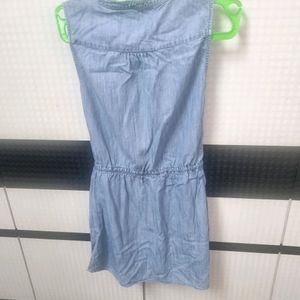 Denim Dress With Drawstring