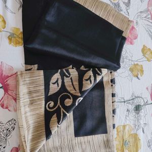 Black and Tan Floral Saree