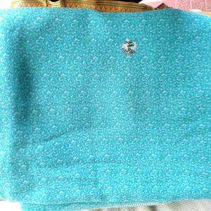 Cyan Saree Simple