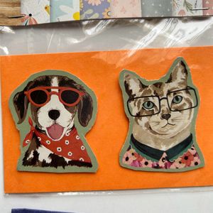 Set Of 2 Sticker Cutouts - Dogs And Cats