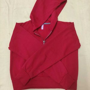 Crop Red Hoodie For Women