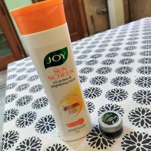 Joy moisturizing lotion and mcaffin face mask