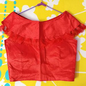 Padded Red Blouse (Size Extendable)