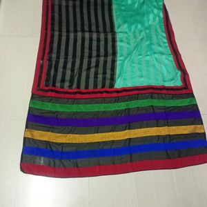 Beutiful Black Multi Colour Saree