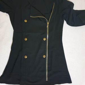 WoowZerz Black Asymmetric Blazer Dress