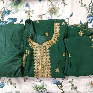 Party Wear Suit With Dupatta And Salwar With Handwork