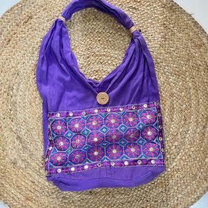 Purple Jaipuri Tote Bag