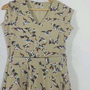 Cream Printed Dress (Women's)