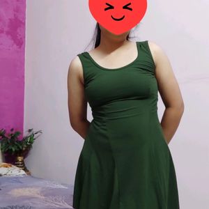 Dark Green Skater Dress