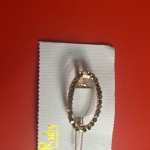 Gold Stone Oval And Diamond Shape Hair Accessories